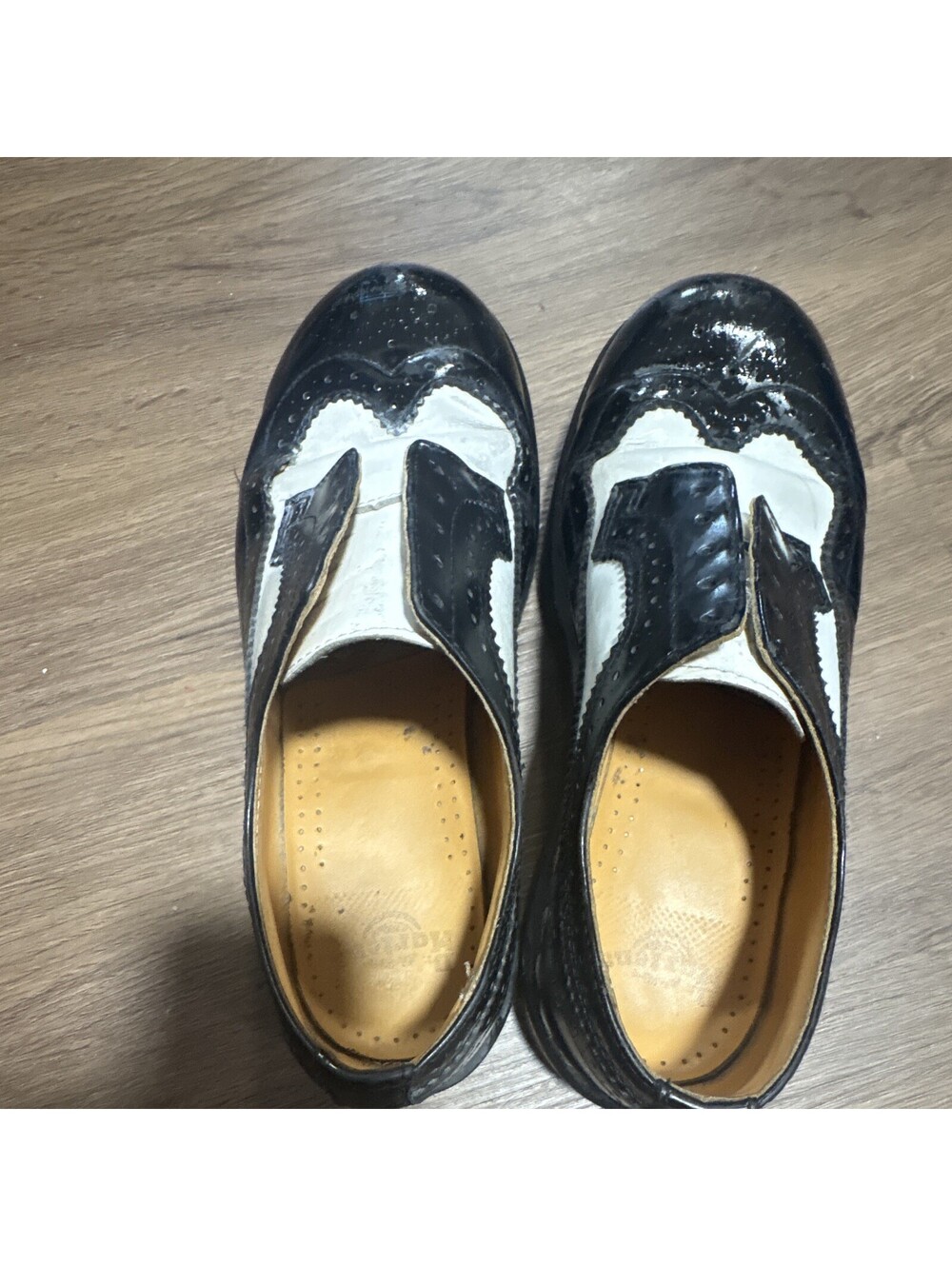 Dr. Martens 3989 Men's Black/White Colorblock Wingtip Brogue Oxford Dress